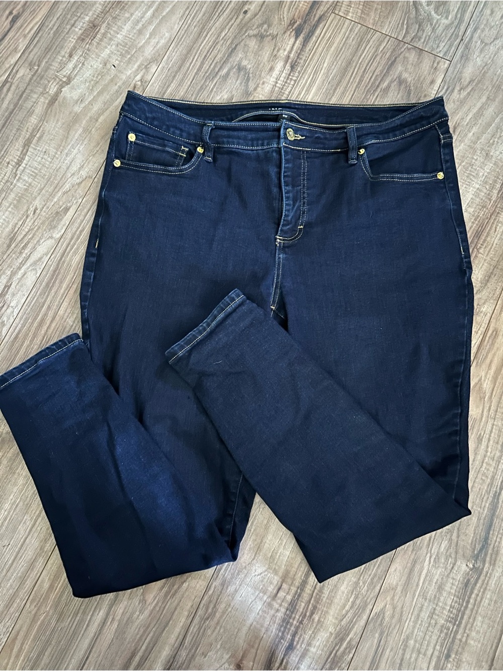 INC International Concepts Women’s Dark Indigo Straight Leg Jeans